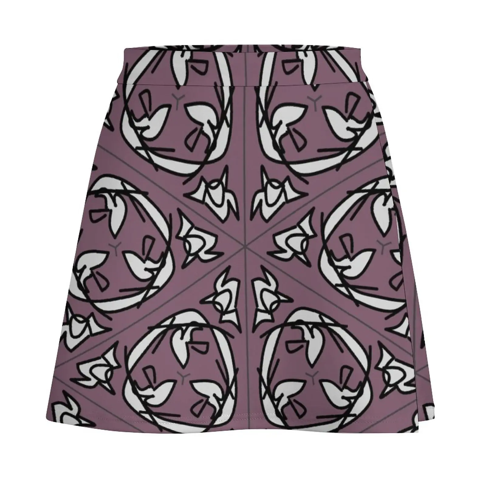 squiggle flight cycle abstract pattern Mini Skirt women's golf wear summer korean summer clothes