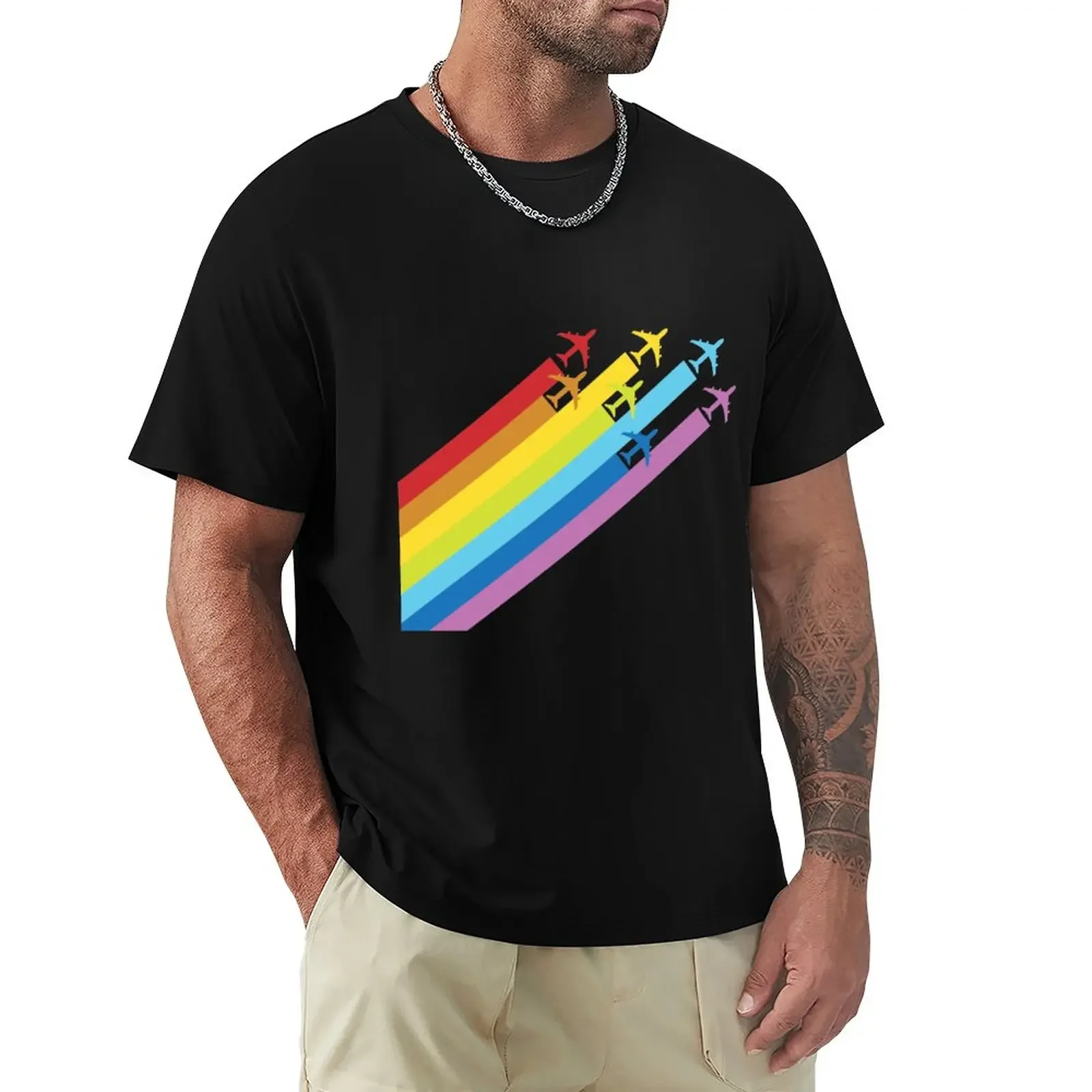 

Rainbow chemtrails for airplanes T-Shirt customs design your own summer clothes designer t shirt men