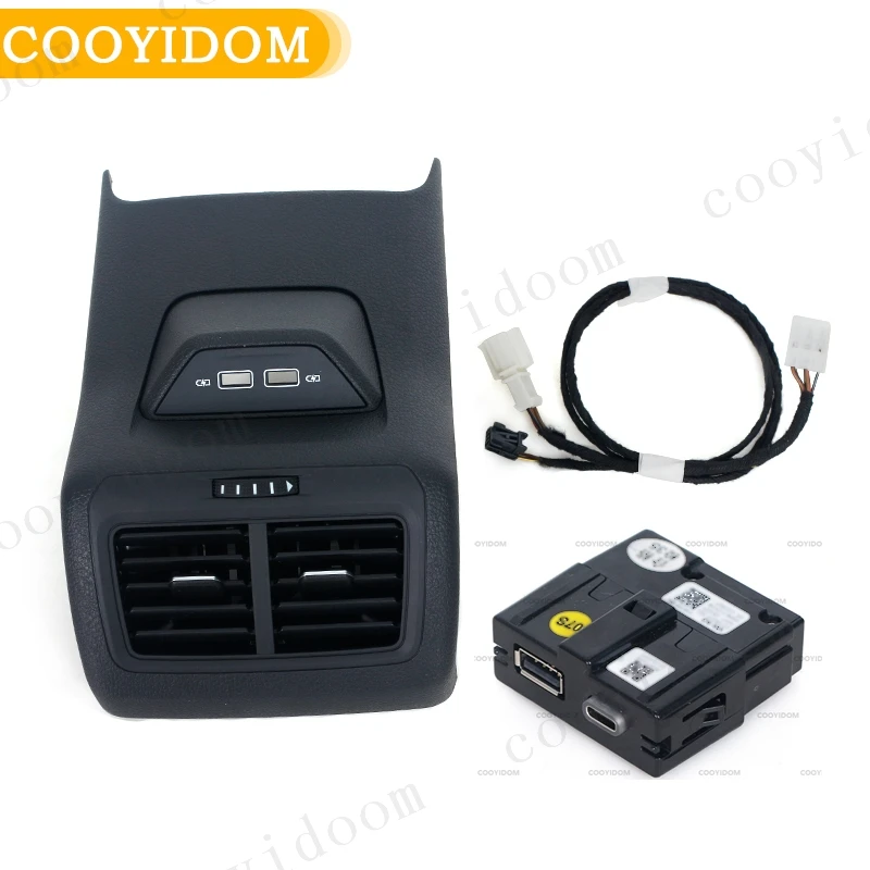 Rear Trim Frame A/C Air Vent Outlet Center Armrest With USB C Type-C For VW Golf 7 MK7 2013-5GG 864 298B 82V air conditioning outlet cover