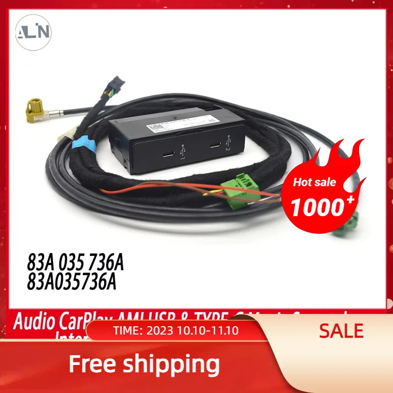 

Original For Audi Q3 F3 Audio CarPlay AMI Type-C & Type-C Music Smartphone Interface AUX Plug Cable wire Harness 83A 035 736 A