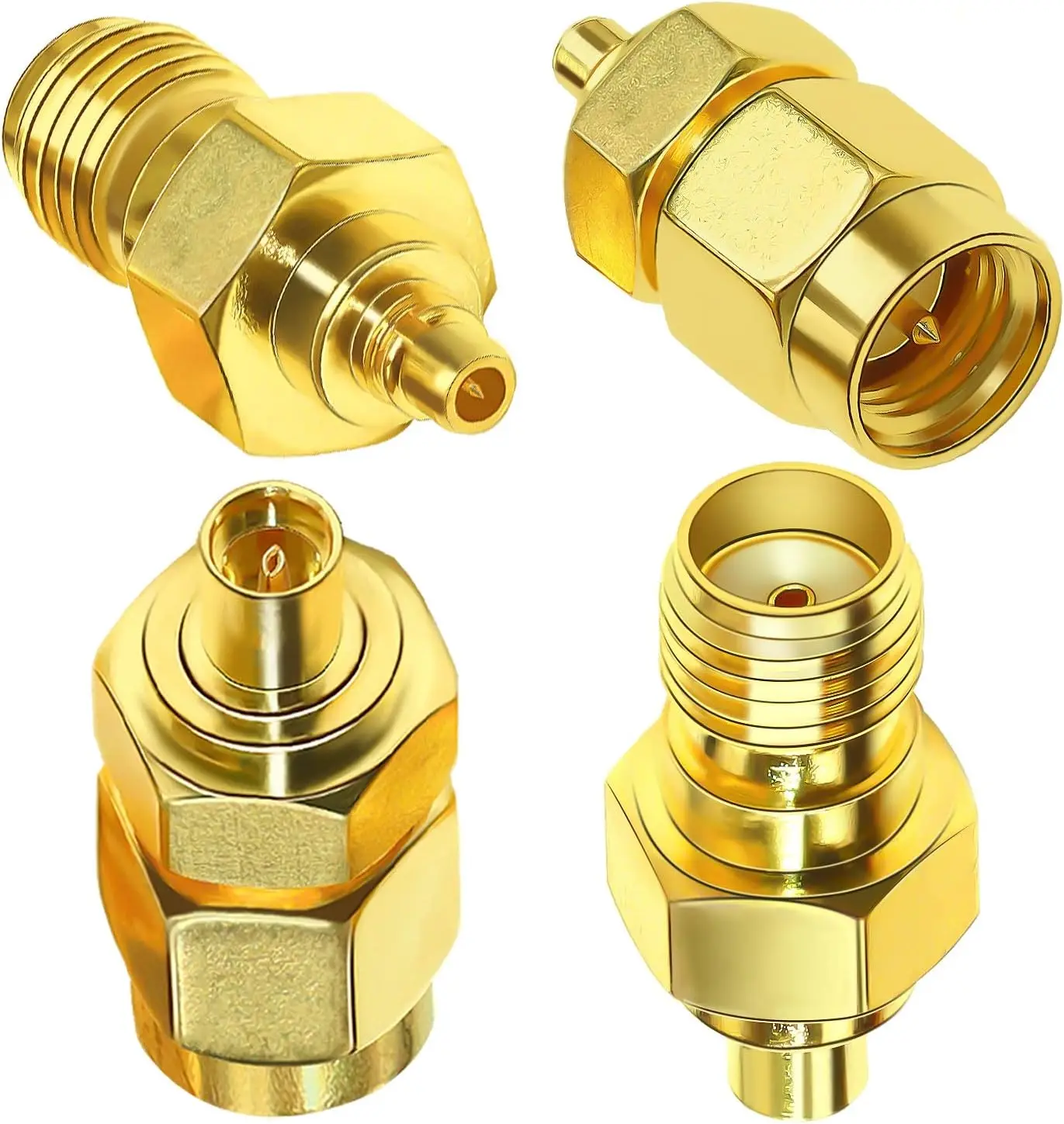 Câble adaptateur SMA MMCX pour drone, connecteurs SMA et MMCX en gros plan.
