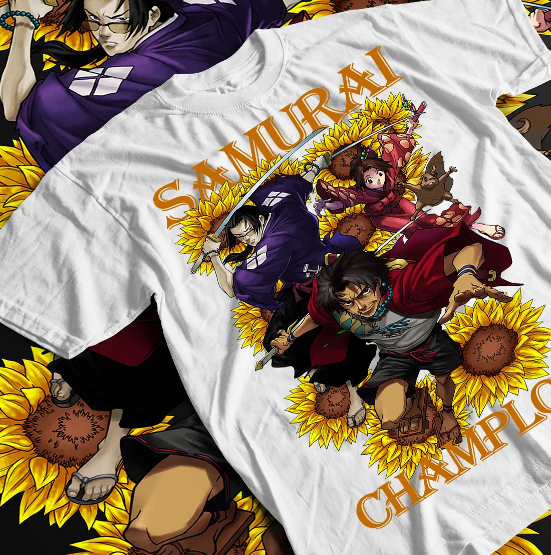 

Футболка Samurai Champloo с принтом Манга Аниме Walk Mugen Jin Fuu Kasumi рубашка всех размеров