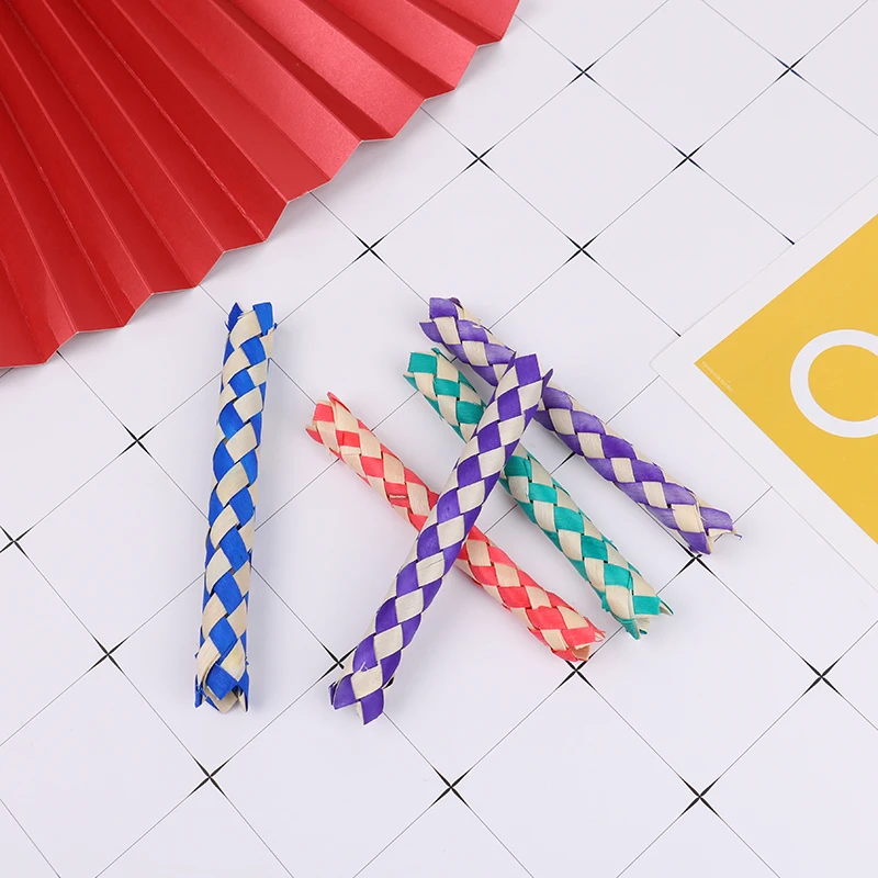 Color tube Creativity DIY Finger Traps Classic Natural Chinese Bamboo Fingers Trap Replacement Toys 5PCS for fidget toys