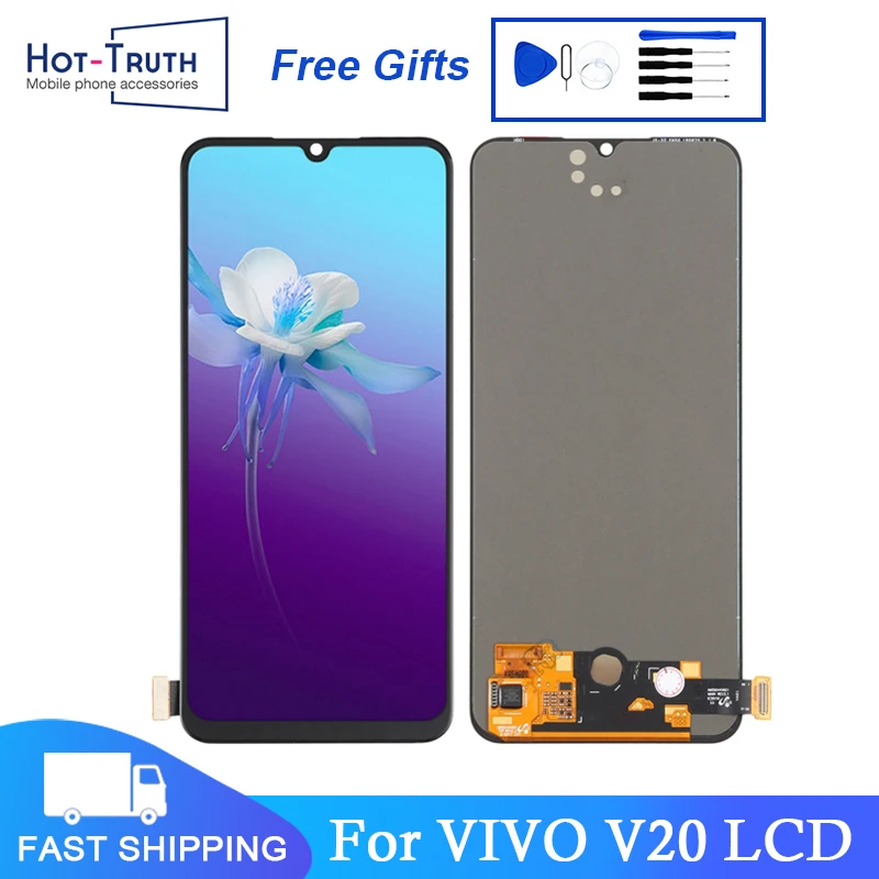 

6.44'' LCD For Vivo V20 SE V2022 V2023 V2024 V2025 LCD Display Touch Screen Digitizer Assembly Replacement 100% Tested With Tool