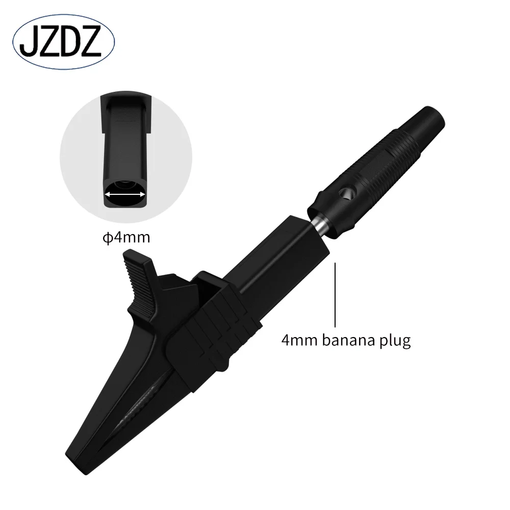 Alligator Clips Test Clip JZDZ 2PCS 32A 1000V Crocodile Alligator Folders Safety Test Clips For 4MM Shrouded Banana Plug J.60039