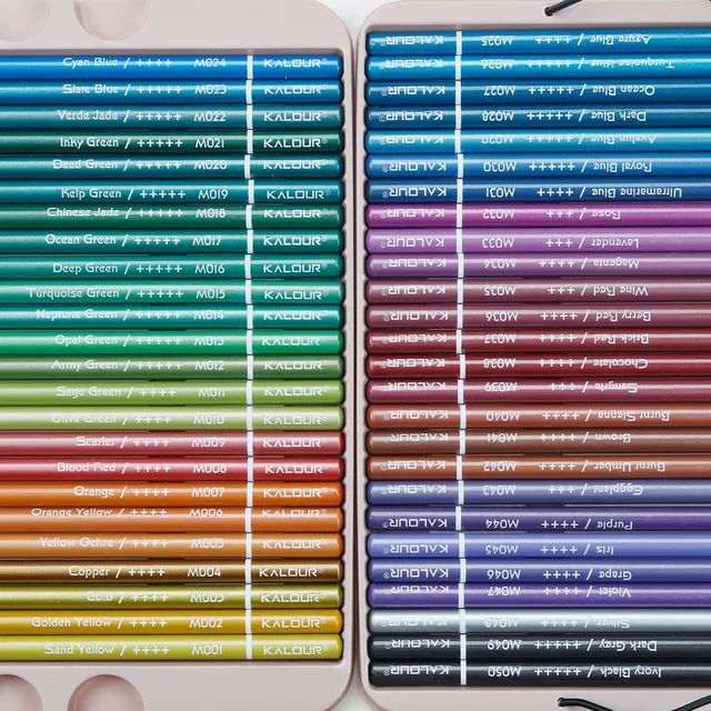 KALOUR 50/72 Colors Metallic Colored Pencils Set Soft Core Oil based in Tin Box,Shading Pencils for Beginners & Pro Artists 4