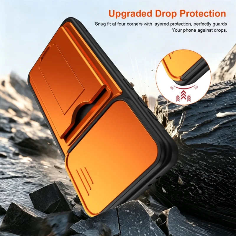 Enhanced Phone Case with Card Slot and Push Window Cover