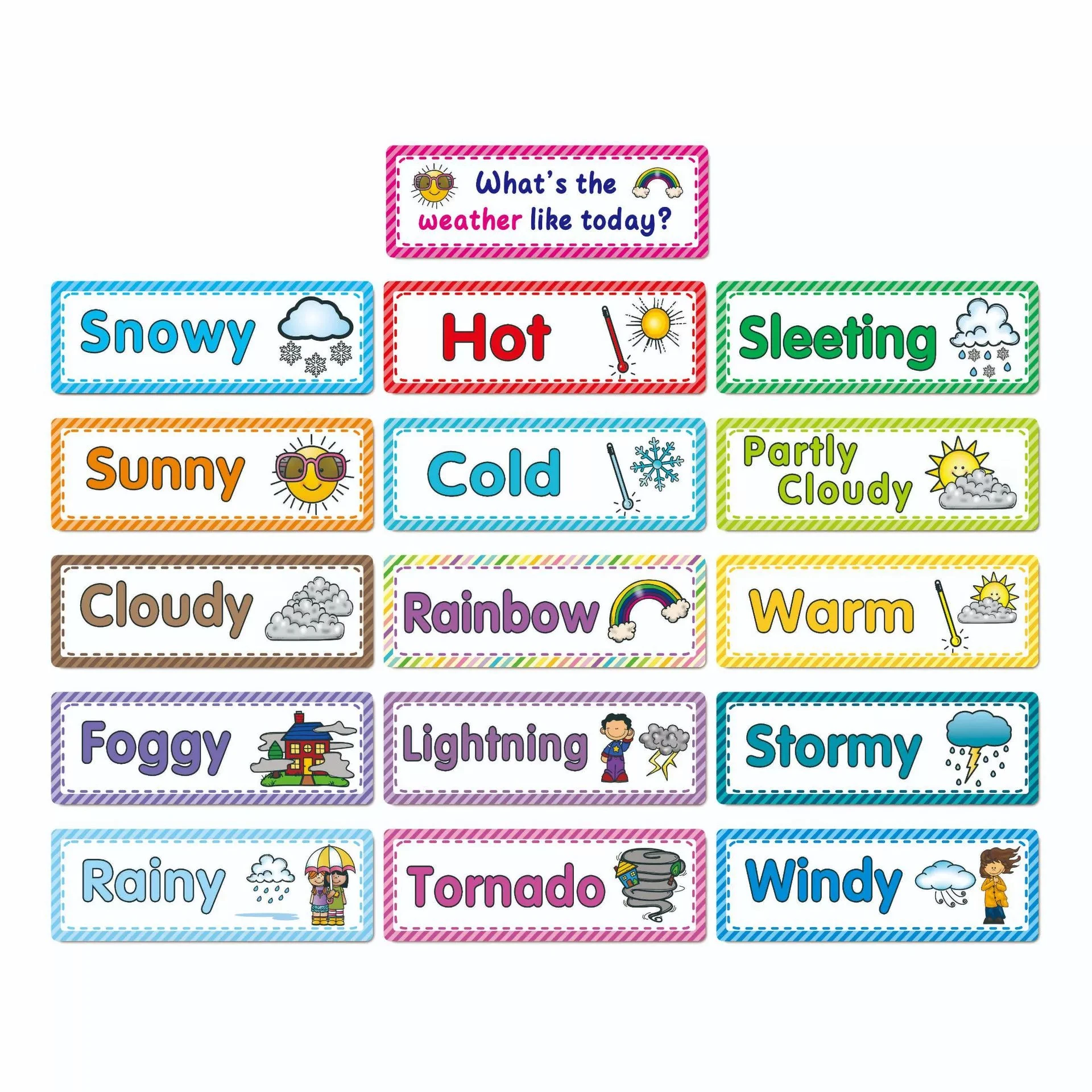 Children's Early Education English Weather & Season Flash Cards
