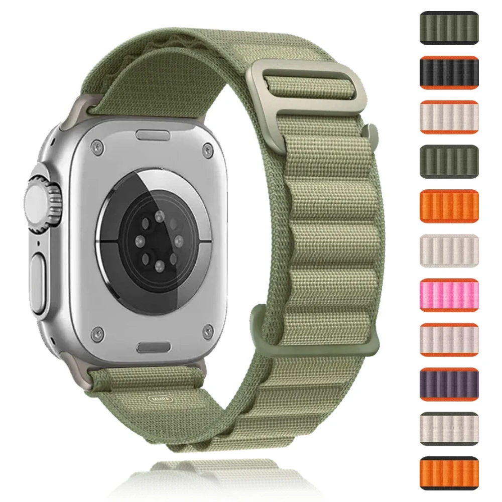 

Ремешок Alpine для apple watch ultra 2 49 мм 9 8 7 45 мм 41 мм, нейлоновый спортивный браслет для iwatch band 6 5 4 3 se2 44 мм 40 мм 42 мм 38 мм