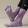 1 Pairs New Five Toe Silicone Non-Slip Yoga Socks Soft Breathable Ballet Dance Ladies Fitness Sports Sock Anti-Slip Pilates Sock 6