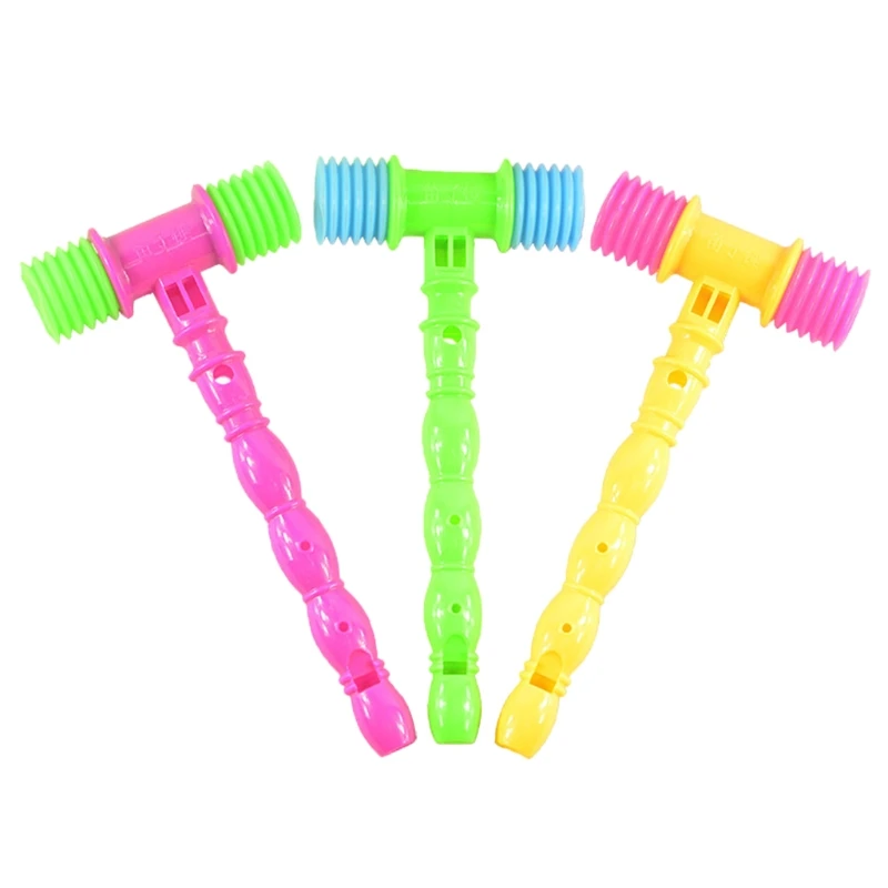 

HUYU Baby Handhold Toy Hammer Pounding Toy with Built-In Whistle Educational Toy Soundable Shaking Bell Kids Excellent Gift