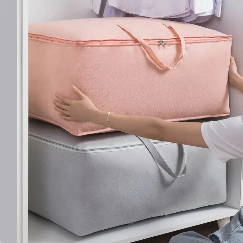Bedroom Quilt Storage Bag Non-woven Large Capacity Quilt Organizer Storage Sundries Clothes Organizer Moving Luggage Packing Bag 5