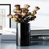 Minimalist style Glass Black/White Flower Arrangement Utensils Home Living Room Art Decoration Straight Tube Hydroponic Vase 1Pc 4