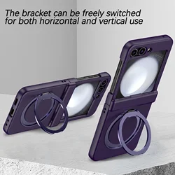 360° Magnetic Metal Phone Case with Magsafe and Hinge Protection - Z Flip8 (Deep purple)