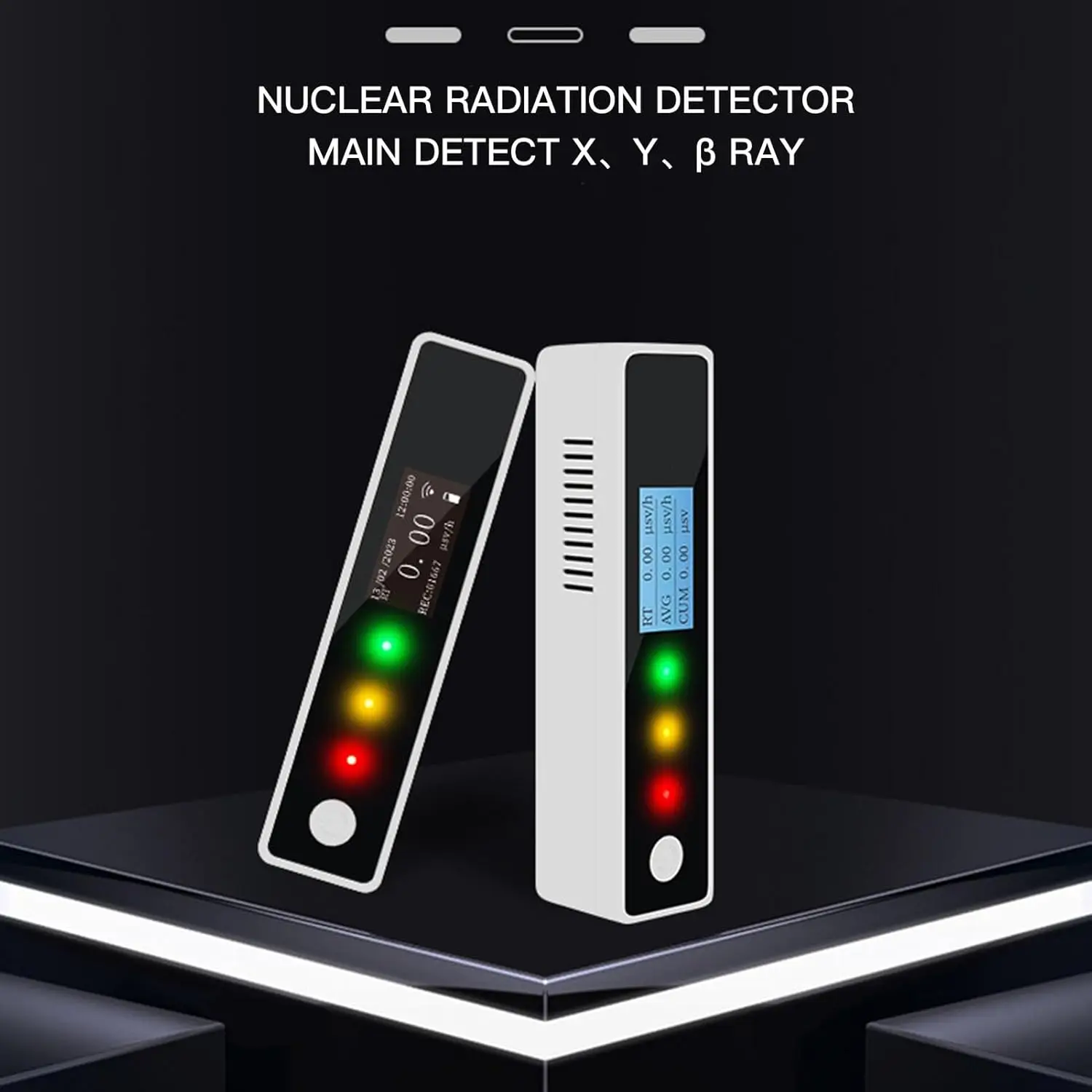 Nuclear Radiation Detector 0.01-1000&mu;Sv/h Range Beta/Gamma/X-Ray Sensing Rechargeable Real-Time Data & Alarm