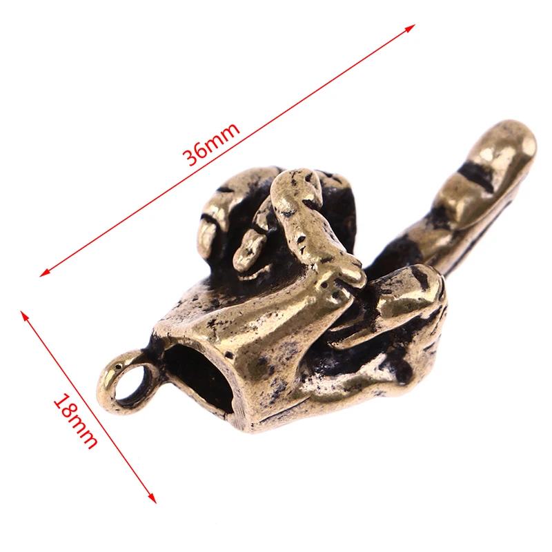Metal Brass Raised Middle Finger Up Shape Keychain Pendant Jewelry Key Chain