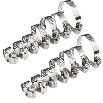 8-32mm Pipe Clamps Stainless Steel Hose Clips Fuel Hose Pipe Clamps Worm Drive Durable Anti-oxidation