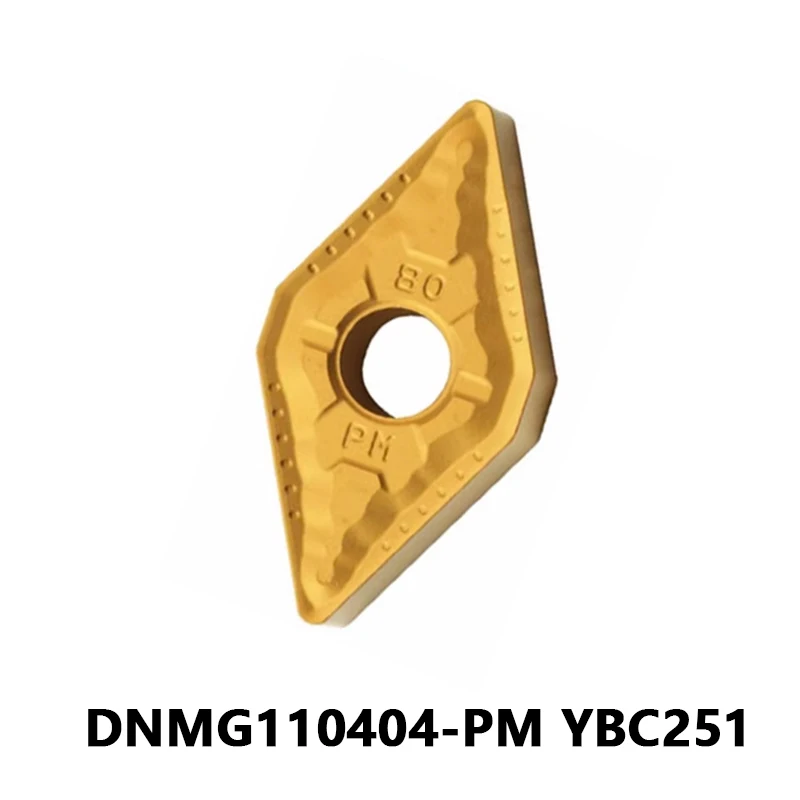 

DNMG110404 DNMG for Steel Carbide Inserts DNMG110404-PM YBC251 from Medium to Light Interrupted Cutting CNC Lathe Turning Cutter
