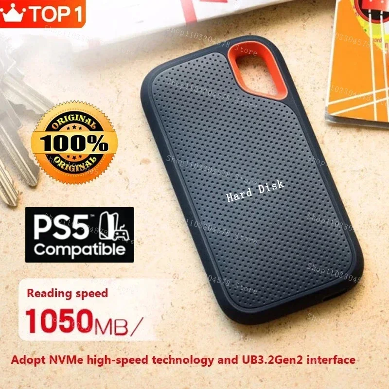 

256TB SSD E61 2TB 1TB USB 3.2 Type-A/C Portable External Solid State Drive NVME Hard Disk 100% Original Small Portable for PS5