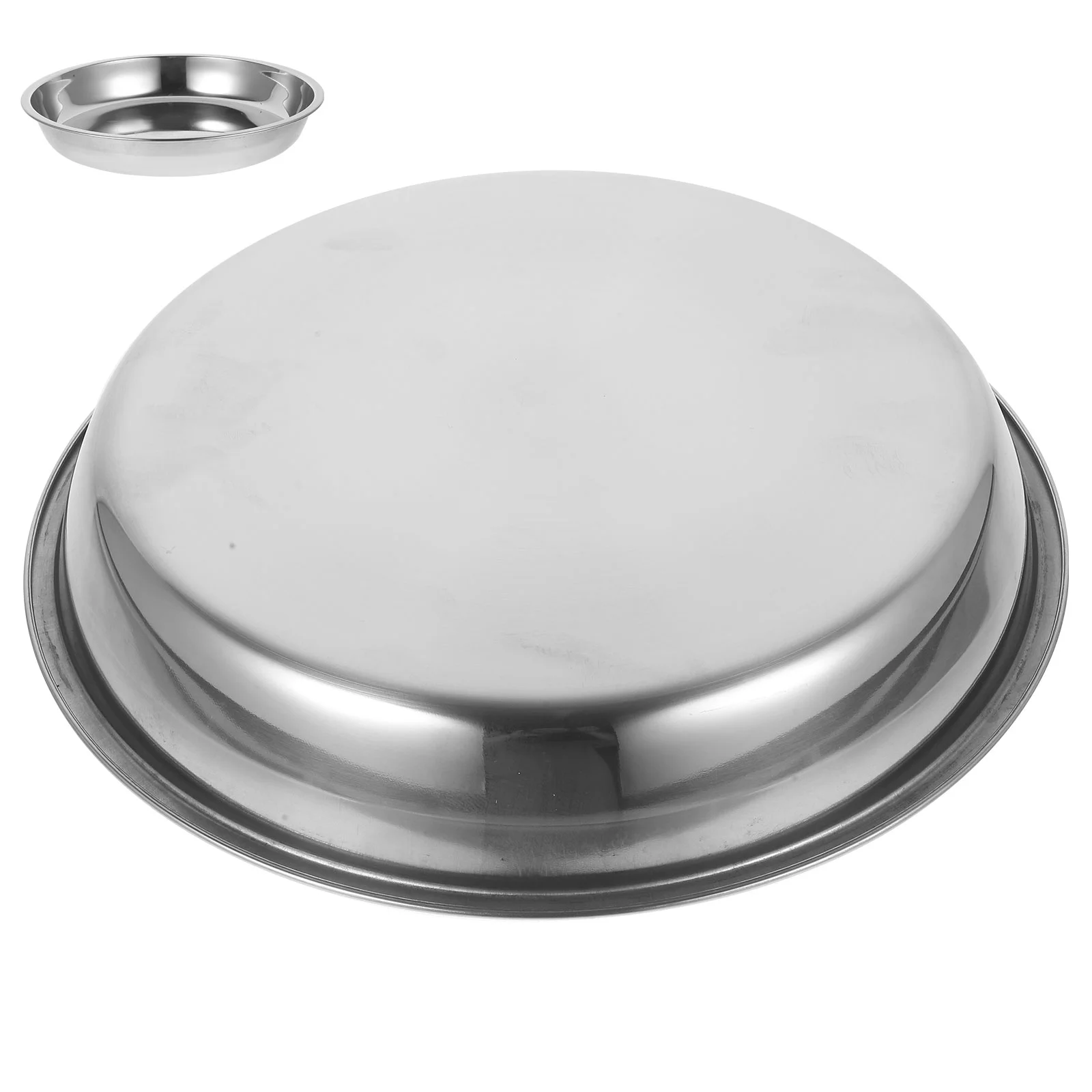 

Stainless Steel Food Plate Household Fruit Plate Food Serving Plate Kitchen Tableware