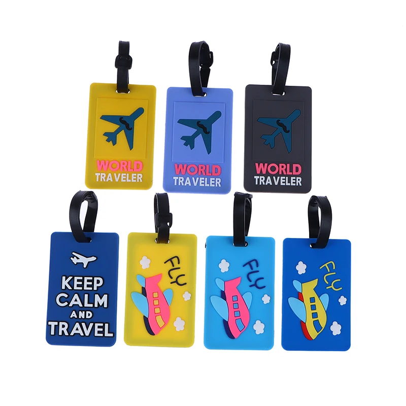 

Cute PVC Luggage Tag Travel Accessories Baggage Name Tags Suitcase Address Label Holder Silica Ge Identifier Travel Accessories