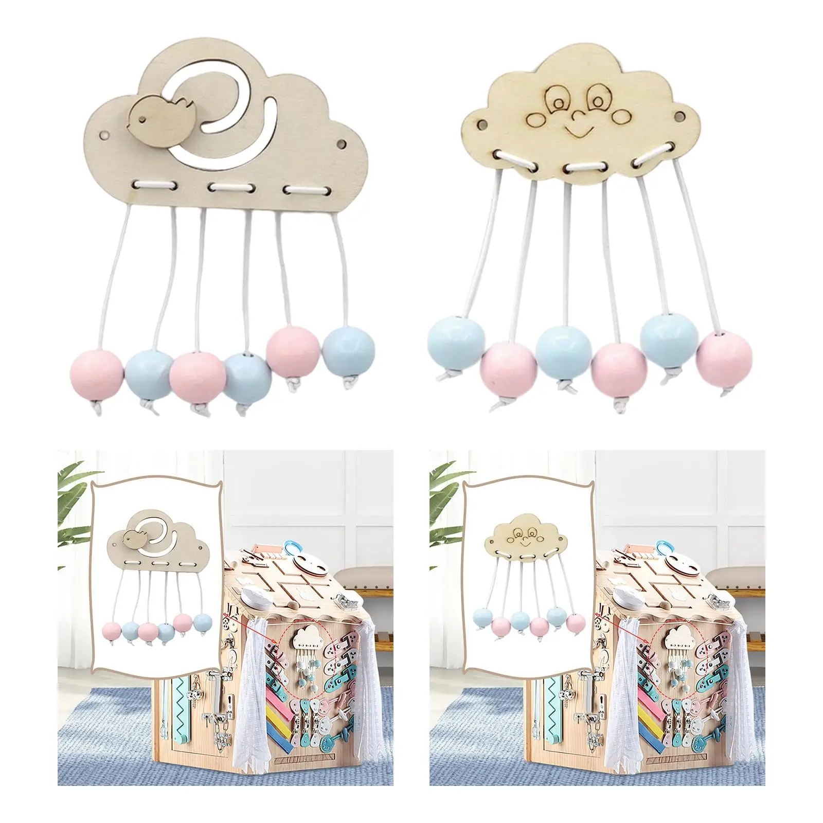 

Montessori Baby Children's Self-made Busy Board Props Cloudy Pendant DIY Accessories Toy Hole Boards Early Education Busyboard