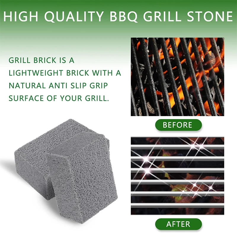 LMETJMA Grill Griddle Cleaning Brick Block Ecological Grill Cleaning Brick De-Scaling Stone for Removing Stains JT62