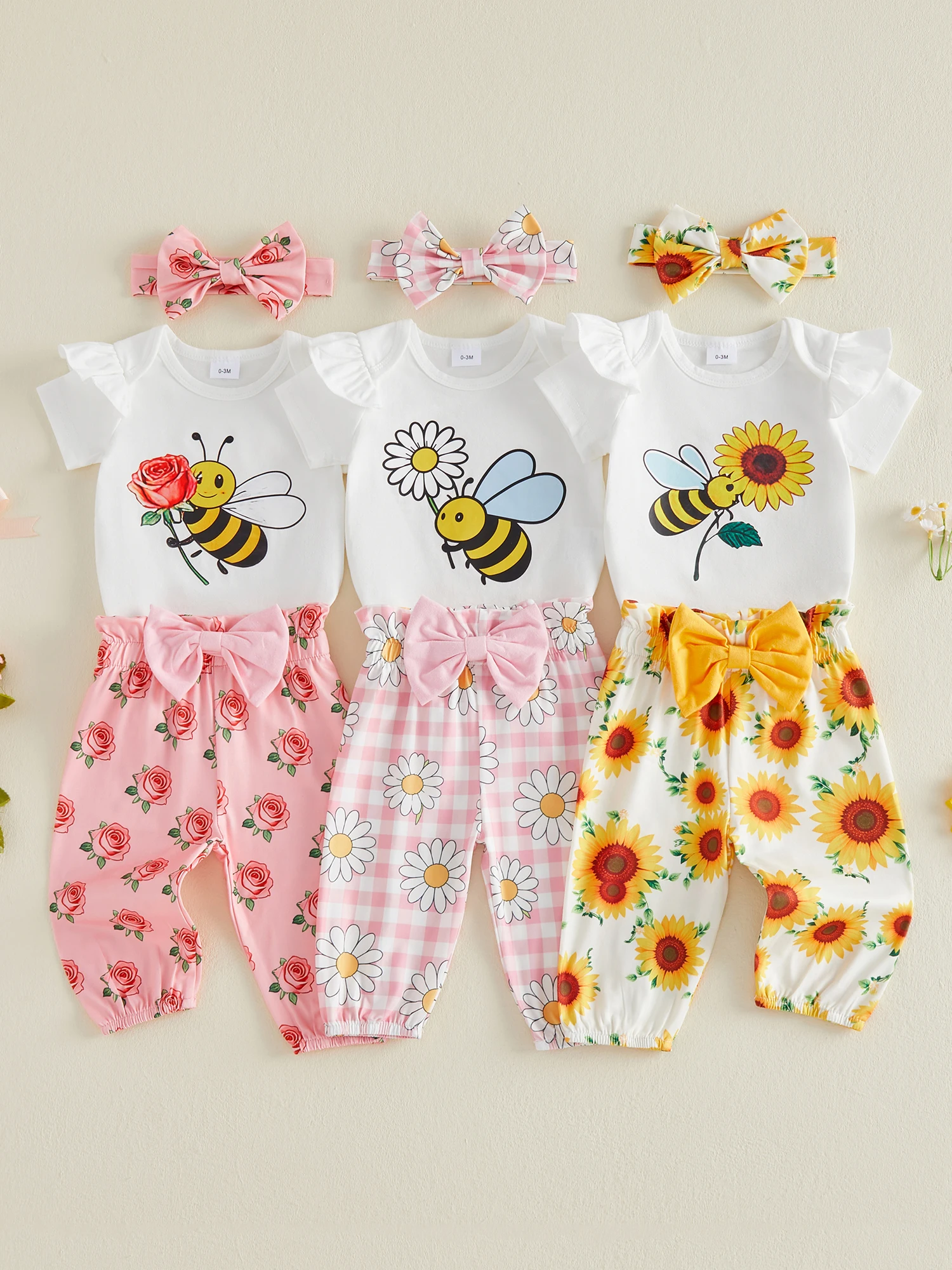 Baby Girl Romper Set w/headband 5