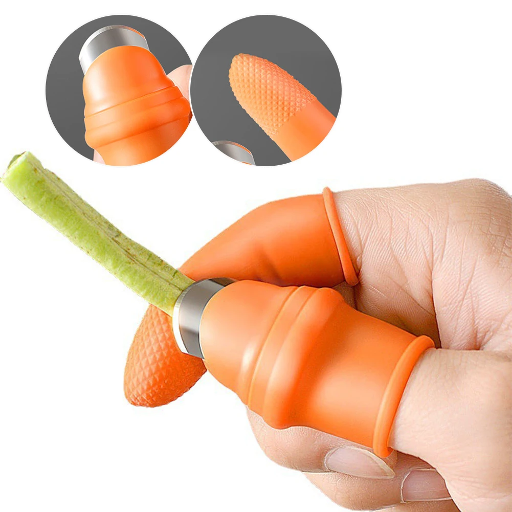 Silicone Thumb Knife Gardening Thumb Knife for Picking Plant Fruit Vegetable Harvesting Pinching Plant Blade Scissors Tool