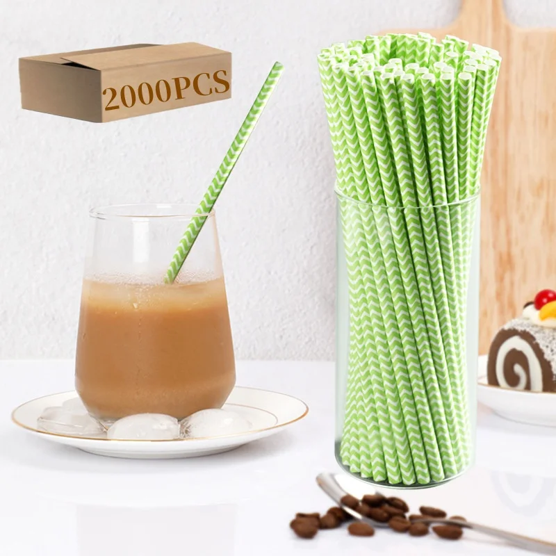 [5000pcs] Green Paper Straws for Drinking Green Disposable Straws Disposable for Decorations and Party Supplies