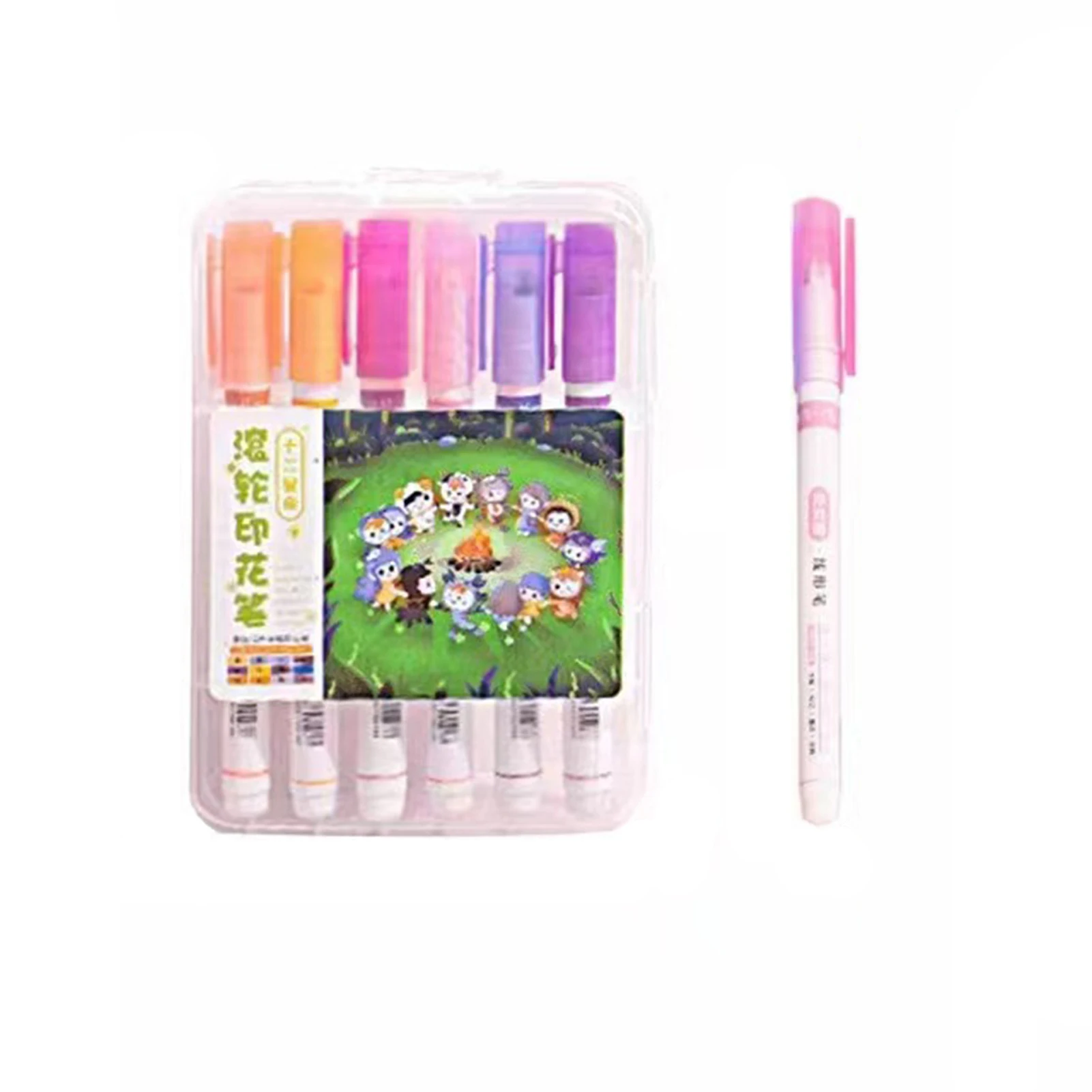 

12 знаков зодиака, роликовые красочные маркеры, многофункциональные DIY разные узоры, маркеры для письма, дневники, буквы, открытки