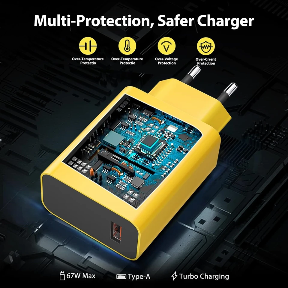 67W Max Turbo Fast Wall Charger 6A Type C Cable for Xiaomi 11 12 Lite 13T 14 Ultra Redmi Note 11T 12T 13 Pro POCO X4 X5 X6 F4 F5 — view 2