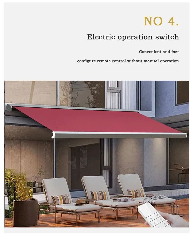 Outdoor Electric Full Box Awning with Intelligent Remote Control Automatic Teles