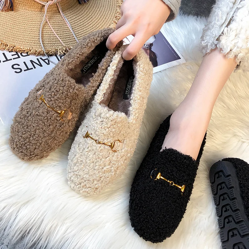 Lambswool-mocassins-feminino-muffins-inverno-femme-fleeces-mocassins ...