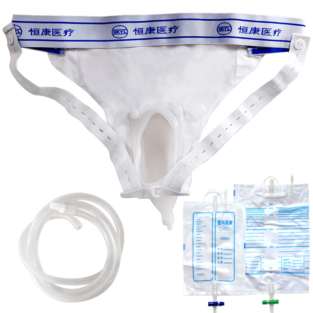 Urine Collector Bag Reusable Urine Collection Catheter Silicone Incontinence Urinal Pee Holder Comfortable for Bedridden Patient