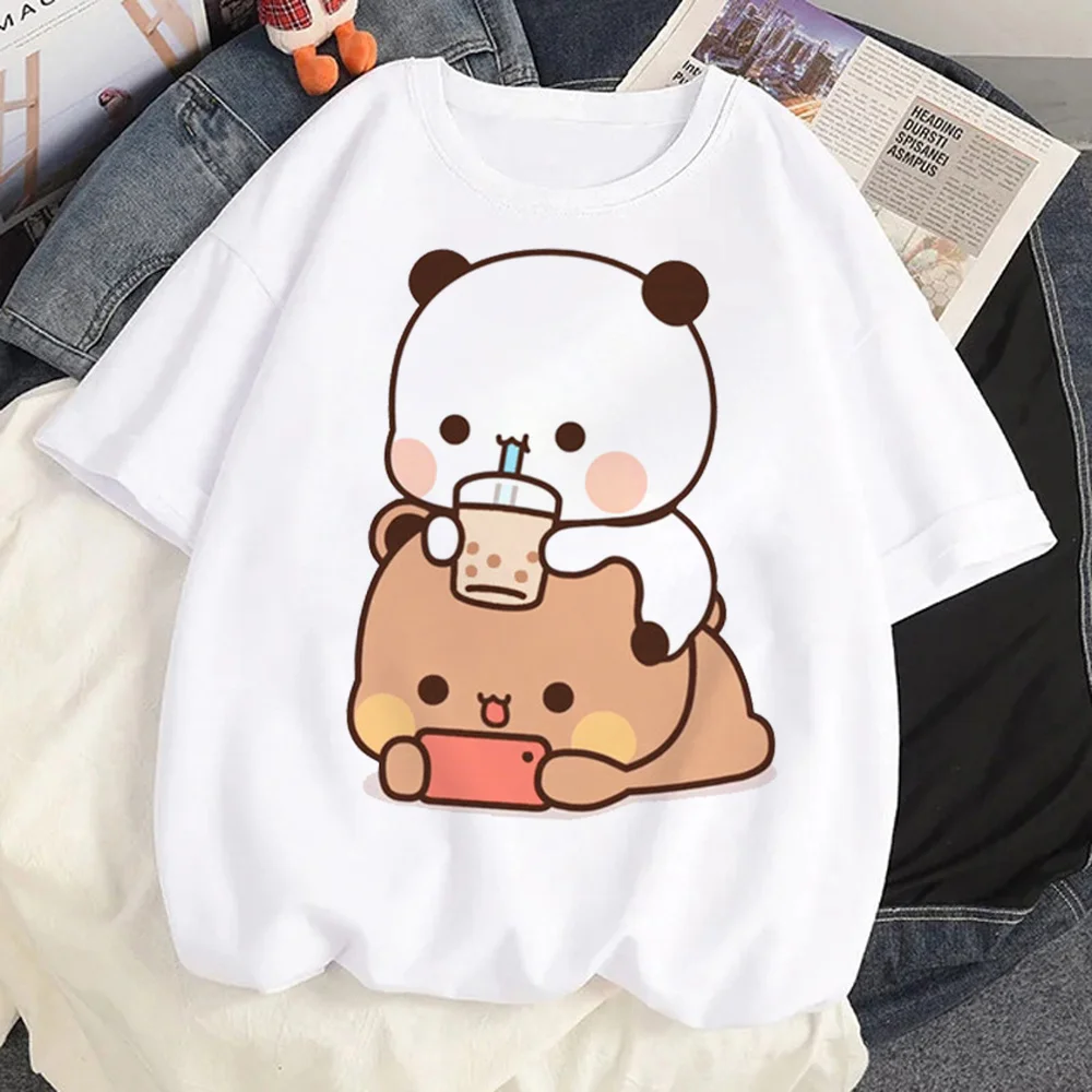 

Bubu Dudu Top Women Comic Graphic Tee Female Designer Clothing White Short Sleeve T Shirt Femme Harajuku Kawaii Tshirt Girls