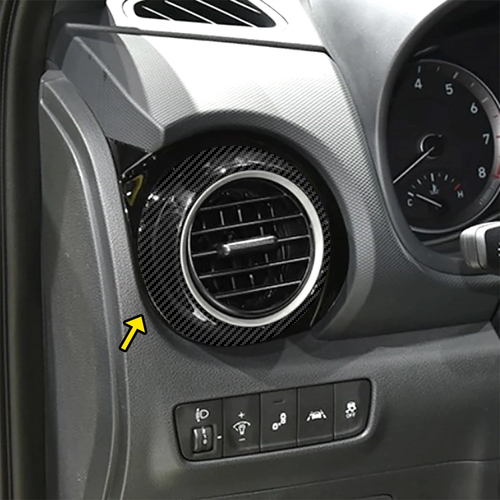 

Accessories For 2017-2019 Hyundai Kona A/C Vent Outlet Bezel Trim Carbon Fiber-Look