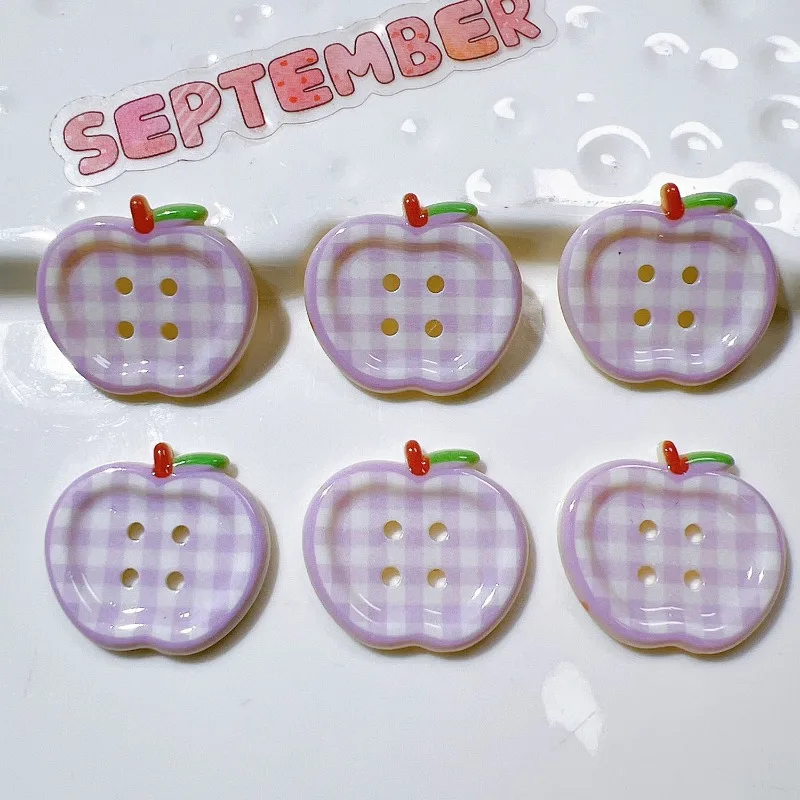 5/10/20/40Pcs Color Apple Shape Button Resin Ornaments DIY Garment Shoes Sewing Crafts Supplies DIY Handmade Patch 6