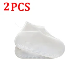 Enhanced Waterproof Silicone Shoe Covers - Reusable, Washable, Non - Slip Rain Protection Overshoes - M 34 - 40 (2PCS - White)
