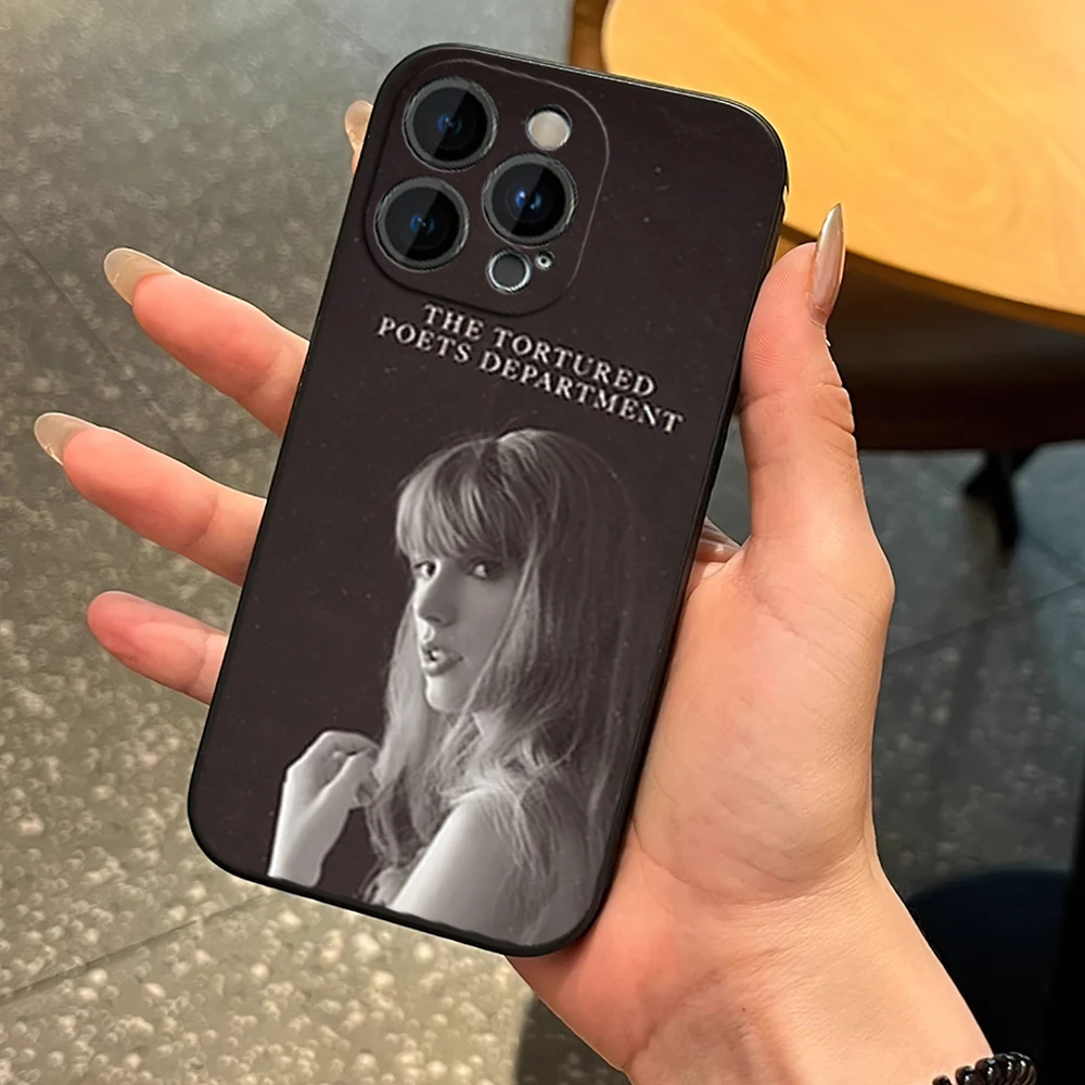 thumbnail image 1 of Funda de silicona suave negra para Samsung S23 S22 ULTRA A22 A71 con diseño de cantante T-Taylor TTPD S-Swift, 1 of 5