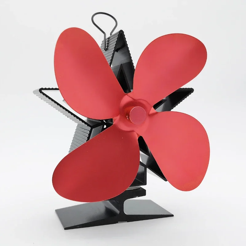 Christmas Star Metal Heat Dissipation Silent Thermal Power Four Leaf Stove Burner Wooden Fan