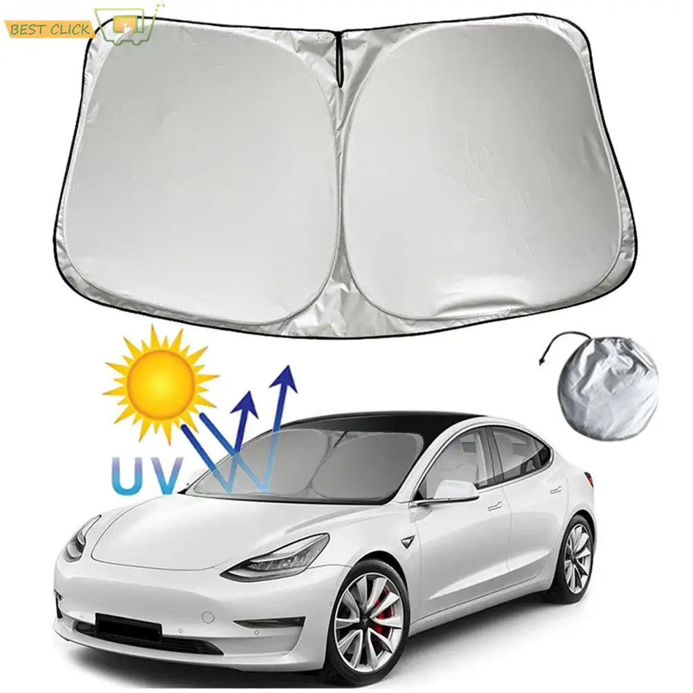 Car Windshield Sun Shade Covers Visors Auto Front Window Sunscreen Parasol Coche For Tesla Model 3 Y Sunshade Accessories New