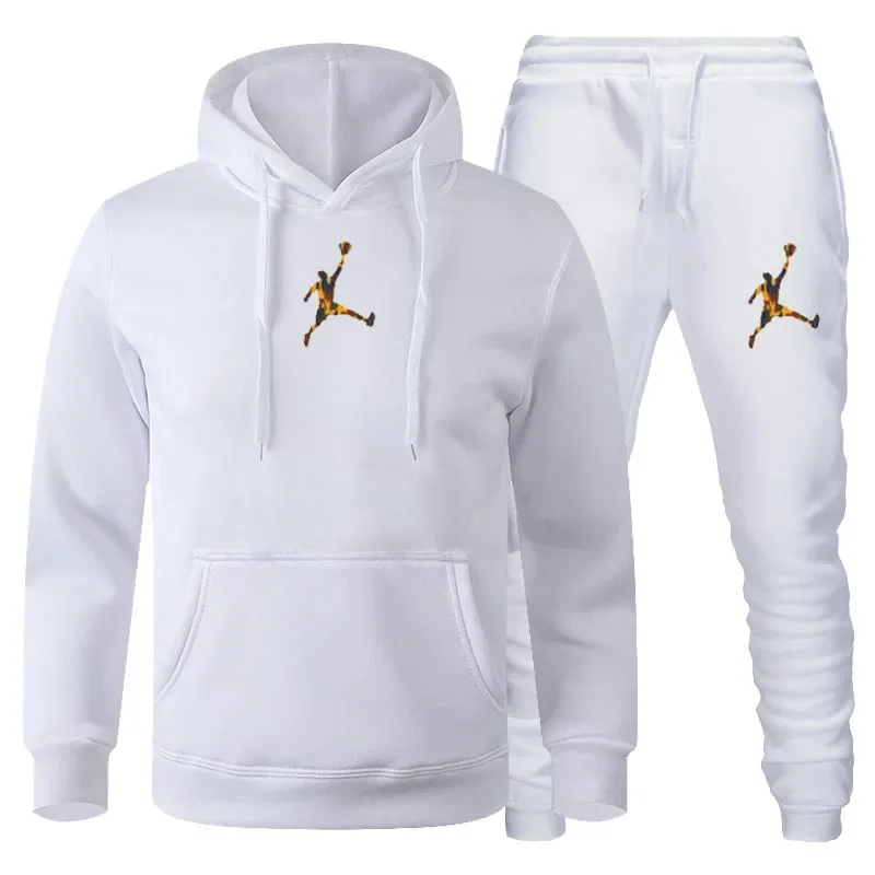 Fall Winter Fleece Men's Clothing Women's Hoodies Pants Two Piece Sets Fashion Trend Hip Hop Tracksuit Sweatshirts Sportswear