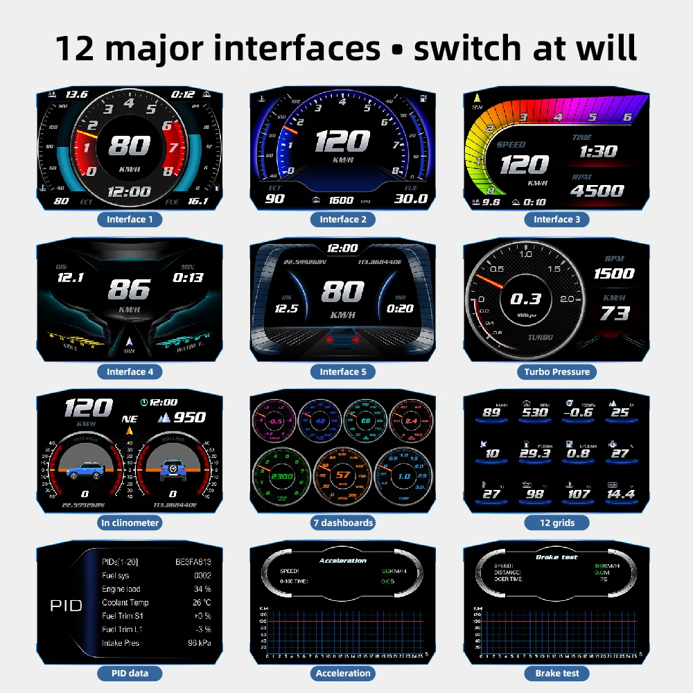  HUD  ÷, OBD2 º ǻ, GPS ӵ,  ˶ ˸,  ڵ, ͺ з, 4X4 