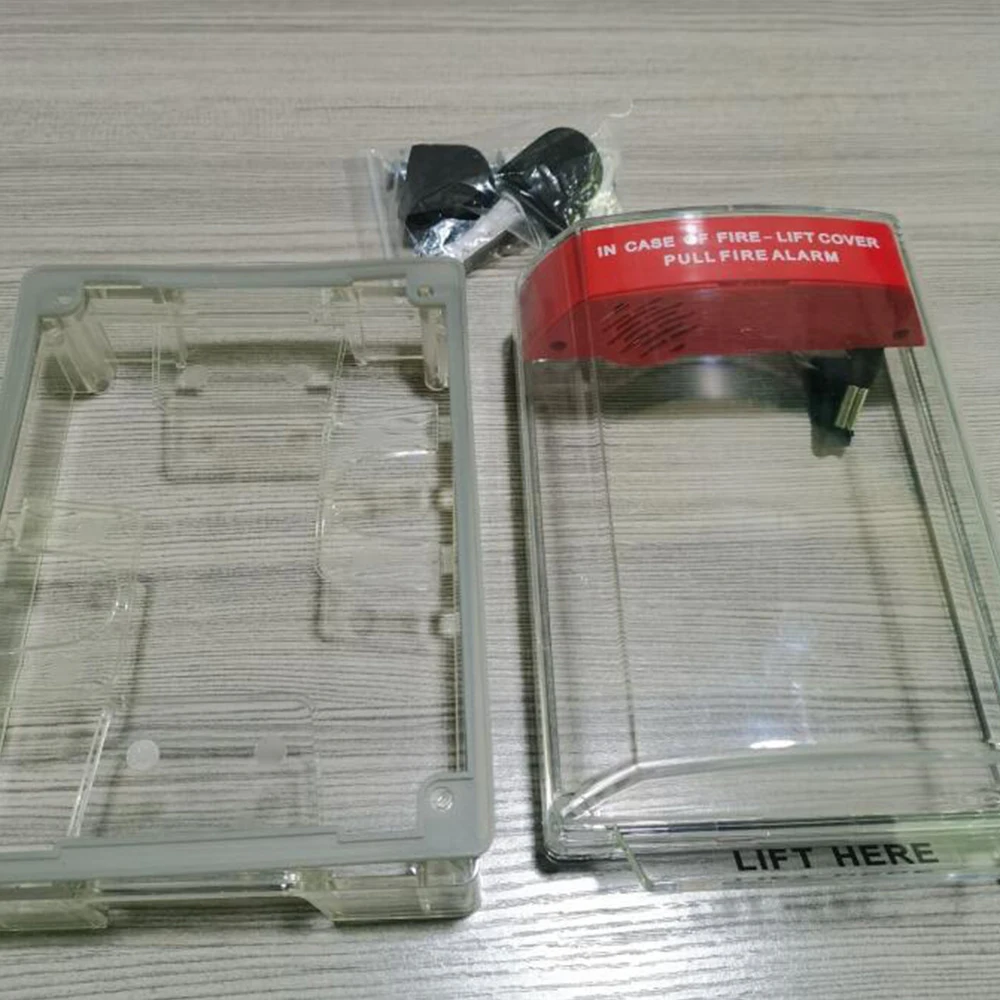Factory Polycarbonate Cover Fire Alarm Waterproof Push Button Manual Call Point Transparent Cover