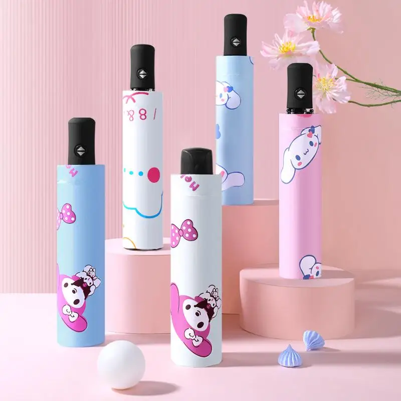 

Kawaii Sanrios Anime Cinnamoroll Cute Dog Cartoon Automatic Folding Sun and Rain Sunscreen Umbrella Toys for Boys Grils Gifts