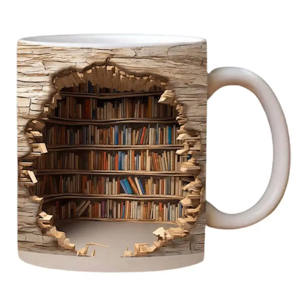 3D Bookshelf Mug Creative Ceramic Water Cup With Handle A Library Shelf  Space Book Lovers Coffee Mug Birthday Christmas Gift - AliExpress