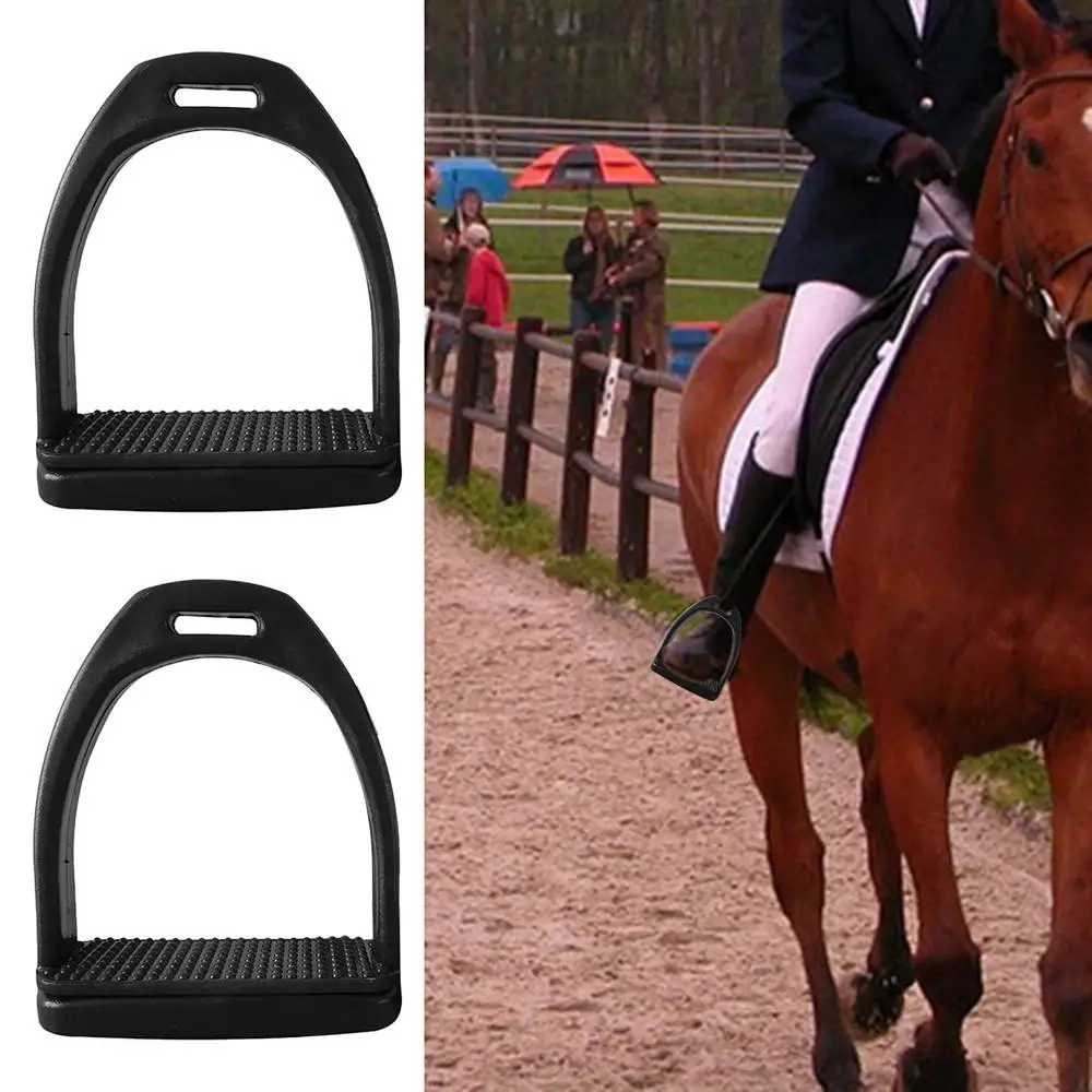 Horse Riding Stirrups Wide Flexible Riding Protection Saddle Flex Stirrups With Pads Heavy Duty Flex Stirrups Relief Knee Ankle