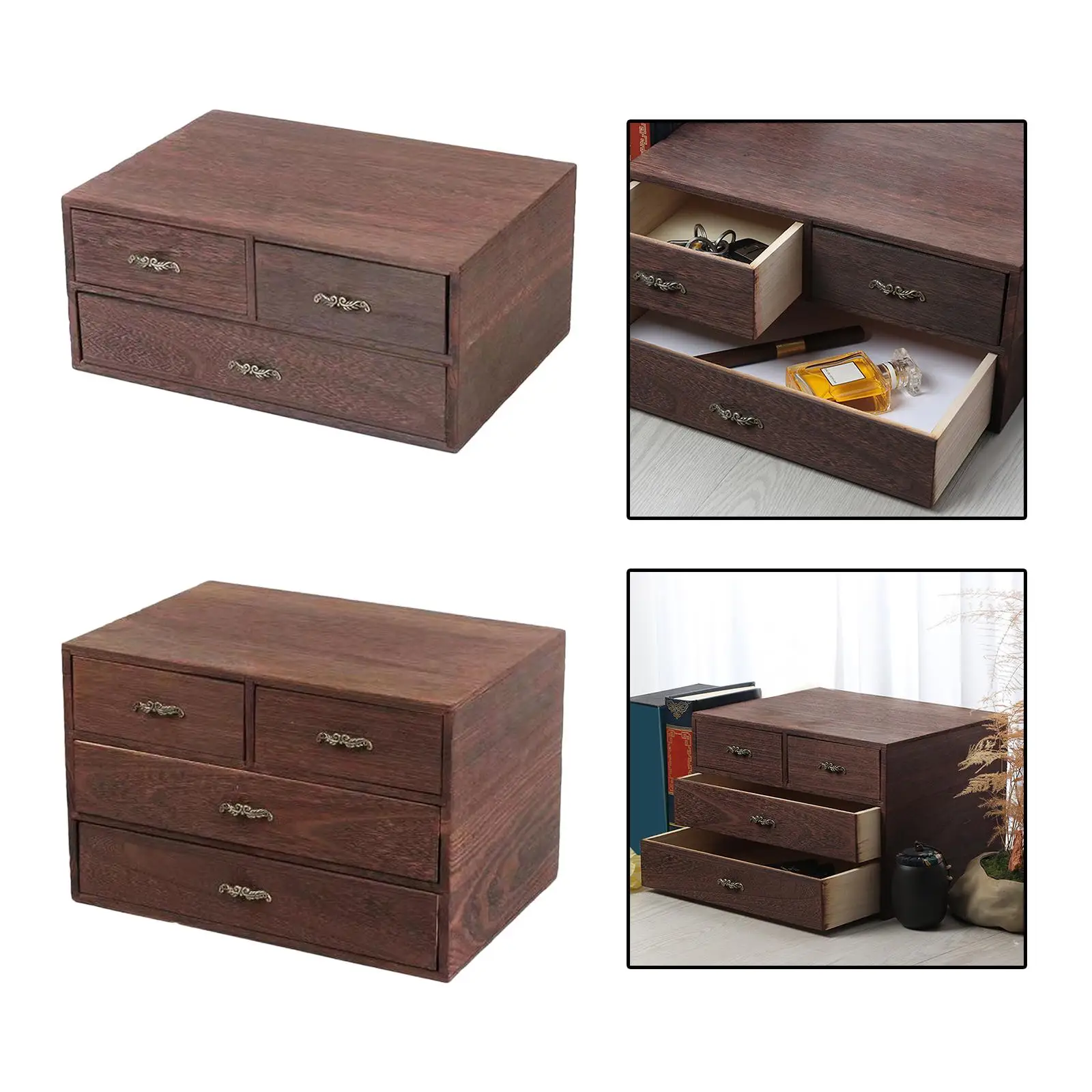

Wooden Storage Box with Lid Premium Drawer Storage Box Keepsake Chest - Store