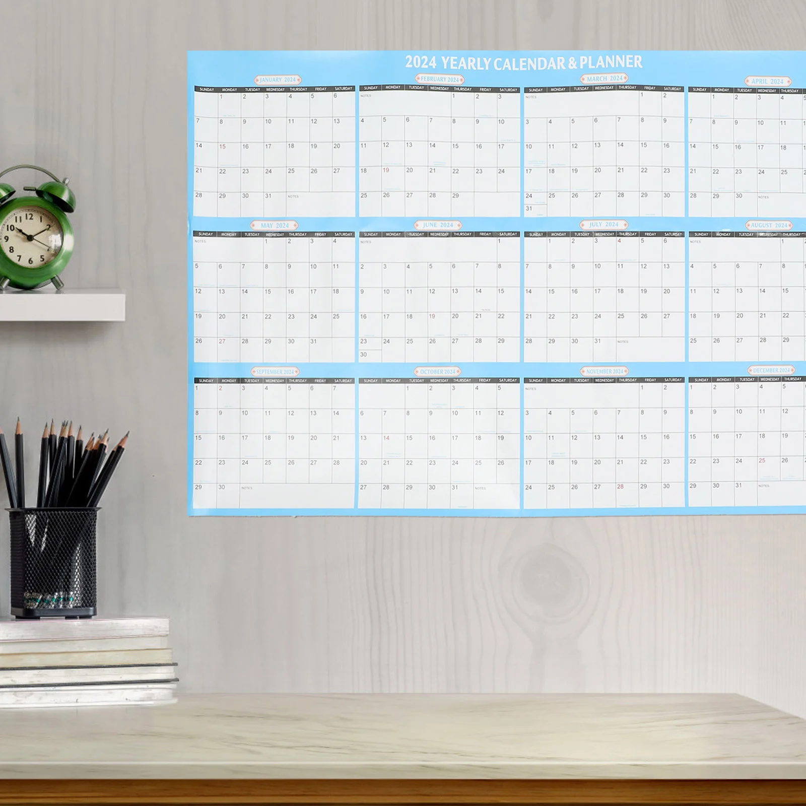 2024 Wall Calendar Calendars Office Accessories Household Double Sided Monthly Delicate Paper for Dating Home Hanging delicate 2024 desk calendar office table top decor paper spiral binding calendars